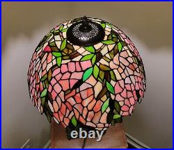 Lamp Horseman with Nude Damsel Tiffany Style Slag Glass Shade 50% Ship Rebate