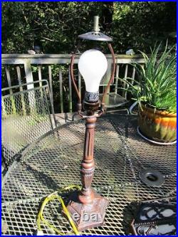 Lamp Light Metal Glass Slag Vintage Art Nouveau Victorian Antique Like Heavy