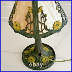 Lamp Slag Glass Antique Black Eyed Susan Daisy Floral Art Nouveau Table Lamp Lamp Slag Glass Antique Black Eyed Susan Daisy Floral Art Nouveau Table Lamp