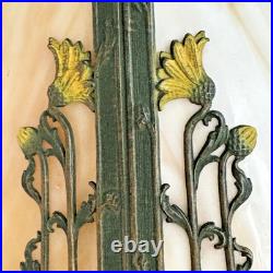 Lamp Slag Glass Antique Black Eyed Susan Daisy Floral Art Nouveau Table Lamp