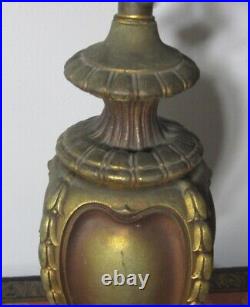 Large Antique Early 20th C. American Slag Glass Lamp c. 1910 Base has damage