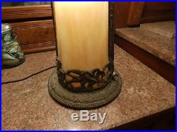 Large Antique Slag Glass Lamp Excellent Condition Rare Desireable
