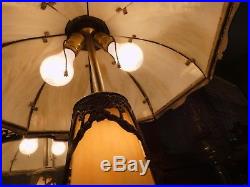 Large Antique Slag Glass Lamp Excellent Condition Rare Desireable