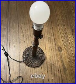 Large Arts Crafts Leaded Slag Glass Table Lamp Antique Tiffany Style Handel Ear Large Arts Crafts Leaded Slag Glass Table Lamp Antique Tiffany Style Handel Ear