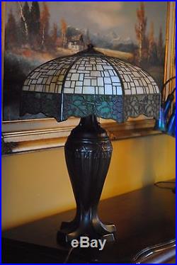 Large Arts&Crafts, Nouveau Era Handel Leaded Slag Glass Lamp
