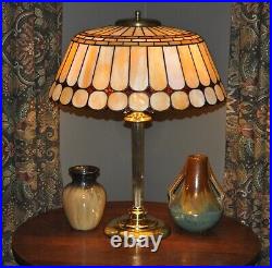 Large Arts and Crafts Antique 27 Duffner & Kimberly Leaded Lamp Slag Glass Lamp