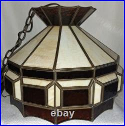 Large Vintage Slag Glass Hanging Lamp Shade Figural 18x13