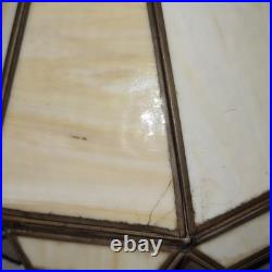 Large Vintage Slag Glass Hanging Lamp Shade Figural 18x13