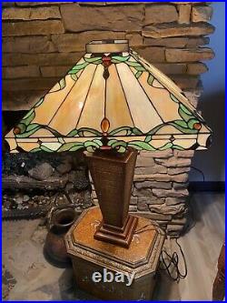Large Vintage slag glass lamp shade