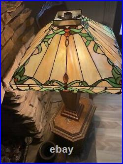 Large Vintage slag glass lamp shade