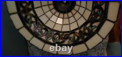 Large Vtg Tiffany Style Stained Slag Glass Lamp Shade Table Ceiling Art Craft