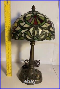 Lead and Slag Glass Table Lamp