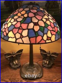Leaded Arts Crafts Slag Glass Tiffany Bradley Hubbard Handel Bintage Style Lamp