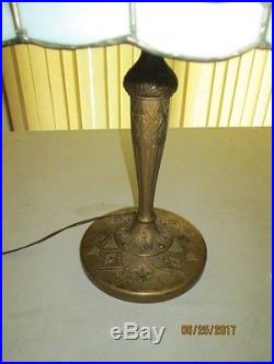 Leaded Table lamp LAMB BROS. Mosaic antique stained slag glass arts crafts