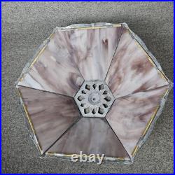 Loevsky Table Lamp Slag Glass Trail Rare Purple 1920s Vintage Antique Shade Only