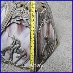 Loevsky Table Lamp Slag Glass Trail Rare Purple 1920s Vintage Antique Shade Only