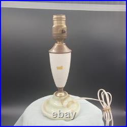 Lot of 2 Uranium Slag Glass Base Table Lamps Art Deco Antique Houze Akro Agate