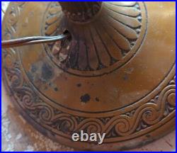 MILLER LAMP Co. Large Antique vtg 21.5 BASE Only for Slag Glass Shade MLC 233