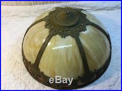 Magnificent Antique Bent Slag Panel Glass Lamp Shade Bradley & Hubbard E Miller