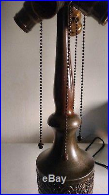 Magnificent Handel 4 socket Lamp for slag or leaded glass shade