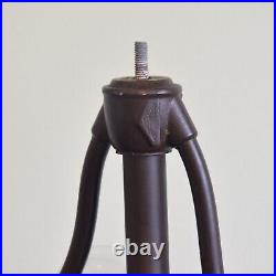 Matched Pair Bradley and Hbbard Slag Glass Panel Lamps