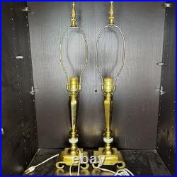 Matching Pair Of Uranium Glass Table Lamps Vintage Antique Slag Glass Jadeite