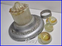 Mcm Art Deco Floor Lamp Smoking Stand Slag Glass And Metal Parts