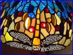 Meyda Tiffany Stained Glass Dragonfly Lamp Slag Glass, Mission Stand 22.5 Tall Meyda Tiffany Stained Glass Dragonfly Lamp Slag Glass, Mission Stand 22.5 Tall