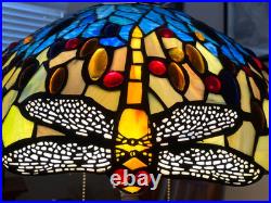 Meyda Tiffany Stained Glass Dragonfly Lamp Slag Glass, Mission Stand 22.5 Tall Meyda Tiffany Stained Glass Dragonfly Lamp Slag Glass, Mission Stand 22.5 Tall