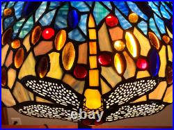 Meyda Tiffany Stained Glass Dragonfly Lamp Slag Glass, Mission Stand 22.5 Tall Meyda Tiffany Stained Glass Dragonfly Lamp Slag Glass, Mission Stand 22.5 Tall