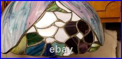Meyda Tiffany Table Lamp withSlag Glass Shade. Floral Shade withbronze Tree Base. 22