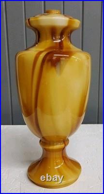 Mid Century French Vianne Carmel Slag Glass Table Lamp Glass Only No Base or Top