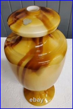 Mid Century French Vianne Carmel Slag Glass Table Lamp Glass Only No Base or Top