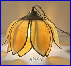 Mid Century Lotus Slag Hanging Lamp 14 Pedals