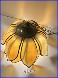 Mid Century Lotus Slag Hanging Lamp 14 Pedals