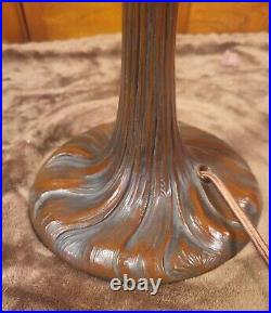 Mid Sized Antique Slag Glass Six Panel Table Lamp