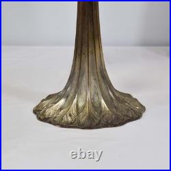 Miller Antique Slag Glass Art Nouveau Reverse Painted Floral Design Table Lamp