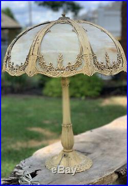 Miller. Antique Slag Glass Table Lamp