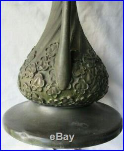 Miller Lamp Co. Slag Glass Base, Heavy BRONZE(rare) BEAUTIFUL PATINA