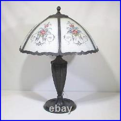 Miller Lamp Vintage Stained Slag Glass Shade Two Light Lamp 1920's S13