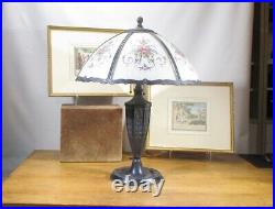 Miller Lamp Vintage Stained Slag Glass Shade Two Light Lamp 1920's S13