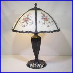 Miller Lamp Vintage Stained Slag Glass Shade Two Light Lamp 1920's S13