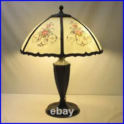 Miller Lamp Vintage Stained Slag Glass Shade Two Light Lamp 1920's S13