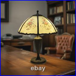 Miller Lamp Vintage Stained Slag Glass Shade Two Light Lamp 1920's S13