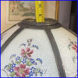 Miller Lamp Vintage Stained Slag Glass Shade Two Light Lamp 1920's S13