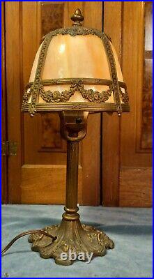 Miller Slag Glass Boudoir Lamp Circa 1900-1920