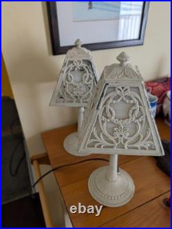 Miller slag glass boudoir lamps
