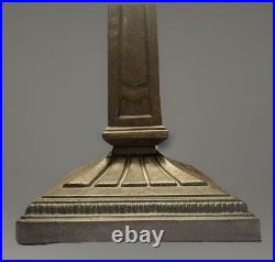 Mission Arts & Crafts Slag Glass 23 Lamp Bronzed Tone Heavy Art Deco Base