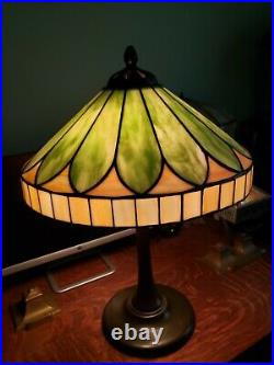 Mission art craft stained slag glass lamp tiffany studios handel whaley stickley