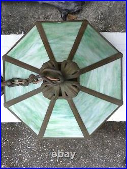 Mission art crafts lamp slag glass tiffany handel roycroft stickley dirk van urp